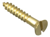 ForgeFix Wood Screw Slotted Raised Head ST Solid Brass 1in x 8 Forge (Pack of 16)