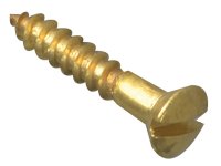 ForgeFix Wood Screw Slotted Raised Head ST Solid Brass 5/8in x 4 Forge (Pack of 40)