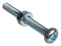 ForgeFix Machine Screw Pozi Compatible Pan Head ZP M6 x 50mm Forge (Pack of 4)