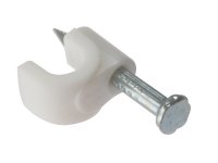 ForgeFix Cable Clips Round White 4-5mm (Box of 200)