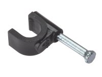 ForgeFix Cable Clip Round Coax Black 6-7mm (Box of 100)