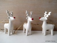 Giftware Trading White Reindeer with Red Nose Tree Decoration