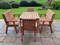 Churnet Valley Ergo 8 Seater Square Table 2x Chairs 2x Benches