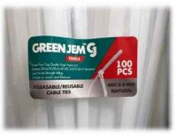 Green Gem Natural Quick Release Cable Ties - 400mm x 8mm - 100 Pack