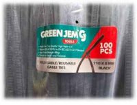 Green Jem Black Quick Release Cable Ties - 710mm x 8mm - Pack of 100