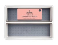 Storesmart Non-Slip 2 Compartment Drawer Organiser - 5cm x 32.6cm x 23.3cm