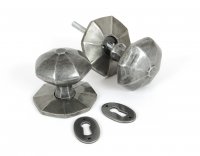 Pewter Large Octagonal Mortice/Rim Knob Set