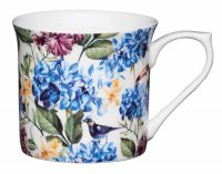 kitchencraft fine bone china 300ml fluted mug country floral