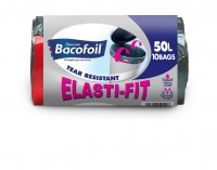 Bacofoil 10 Elasti-fit Bin Liner 50 Litres