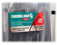 Green Jem Black Quick Release Cable Ties - 400mm x 8mm -100 Pack