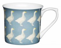 kitchencraft fine bone china 300ml fluted mug geese