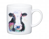 KitchenCraft Porcelain Espresso Cup 80ml - Watercolour Cow