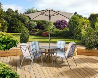 Pagoda Roma Dining Set With Parasol 4 Seater