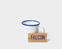 Falcon Enamelware Mug 568ml - White with Blue Rim