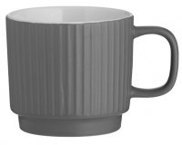 Mason Cash Embossed Line Grey Mug - 355ml
