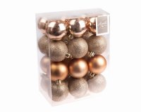 Premier Decorations Shatterproof Tree Decorations 60mm (Pack of 24) - Rose Gold