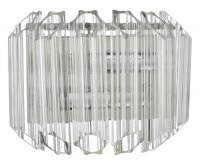 Dar Tuvalu 2 Light Wall Light Glass & Polished Chrome