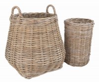 Manor Reproductions Rattan Log & Kindling Baskets Berkeley(Set2)