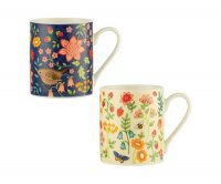 Price & Kensingston Wild Flower Fine China Assorted Mugs - 38cl