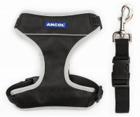 ancol Black Nylon Padded Dog Harness - XL