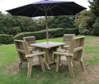 Churnet Valley Ergo 4 Seater Table and 4 Chairs