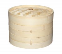 p o 2 tier bamboo steamer&lid 20cm (8")