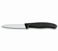 Victorinox Swiss Classic Paring Knife with Pointed Tip and Serrated Edge - 8cm Black