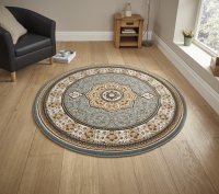 Think Rugs Heritage 4400 Dark Blue Circle - 150cm Dia.