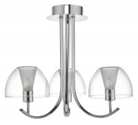 Dar Duana 3lt Semi Flush Polished Chrome & Glass