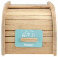 Apollo Housewares Rubberwood Mini Bread Bin 18cm x 27cm x 20cm