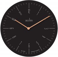 Acctim Valby 30cm Glass Wall Clock - Black