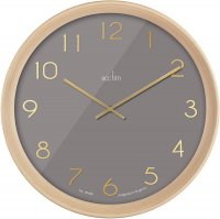 Acctim Upsilon Wall Clock Grey/Light Wood