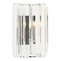 Dar Sketch 1 Light Crystal Wall Bracket Polished Chrome