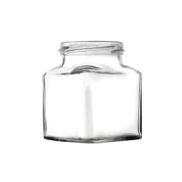Square Glass Jar with Gold Twist Lid 200g