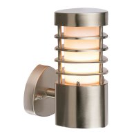 Endon Bliss 1 Light Wall IP44 9.2W WmWht Brushed Stainless Steel