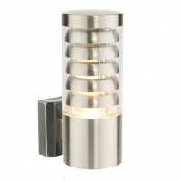 Endon Tango 1 Light Wall IP44 9.2W WmWht Brushed Stainless Steel