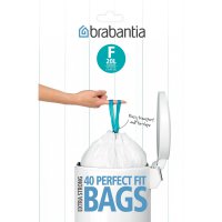 brabantia 20l slimline bin liners disp pack 40 bags - size f