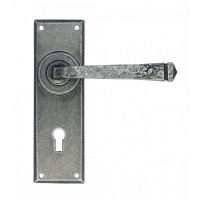 pewter avon lever lock door handles pair