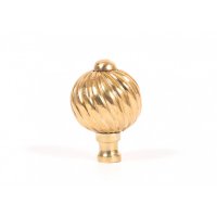 polished brass spiral cabinet knob small