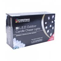 The Christmas Workshop Outdoor Candle Chaser Lights 80 LED -Wht