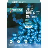 Premier Decorations Timelights Battery Operated Multi-Action 50 LED - Blue