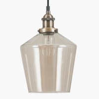 Pacific Lifestyle Emmanuelle Antique Brass Metal and Lustre Glass Pendant