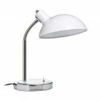 Premier Housewares Flexible White and Chrome Desk Lamp