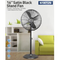 Status 16" Satin Black Stand Fan