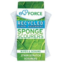 Ecoforce Non Scratch Scourer 2pk - White