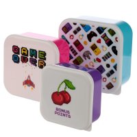 Puckator Set of 3 Lunch Boxes - Game Over