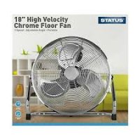 Status 18" Chrome Floor Fan - High Velocity - 3 Speed