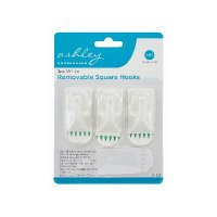 Ashley Housewares White ABS Removable Square Hooks (Pack of 3)