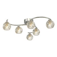 Nakita 6 Light Semi Flush Polished Chr-Twisted Open Glass