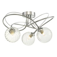 Onawa 3 Light Semi Flush Polished Chr-Twisted Closed Glass